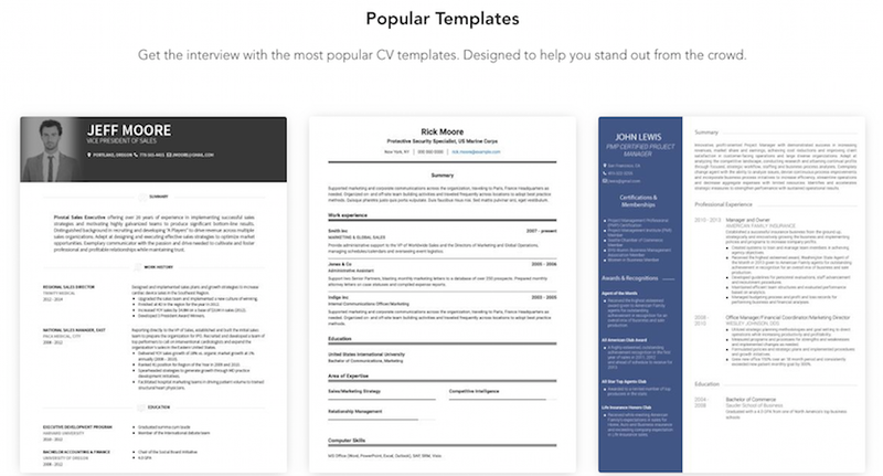 VisualCV es parecido a Canva. Se trata de una herramienta web con templates que puedes editar.
